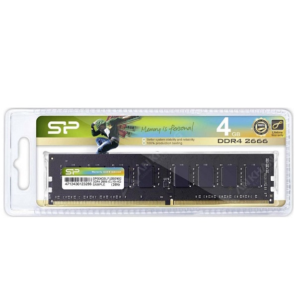 Bộ nhớ RAM PC Silicon Power DDR4 2666MHz/3200MHz CL19 UDIMM 4GB/8GB - Hàng chính hãng - Bảo hành 36 tháng