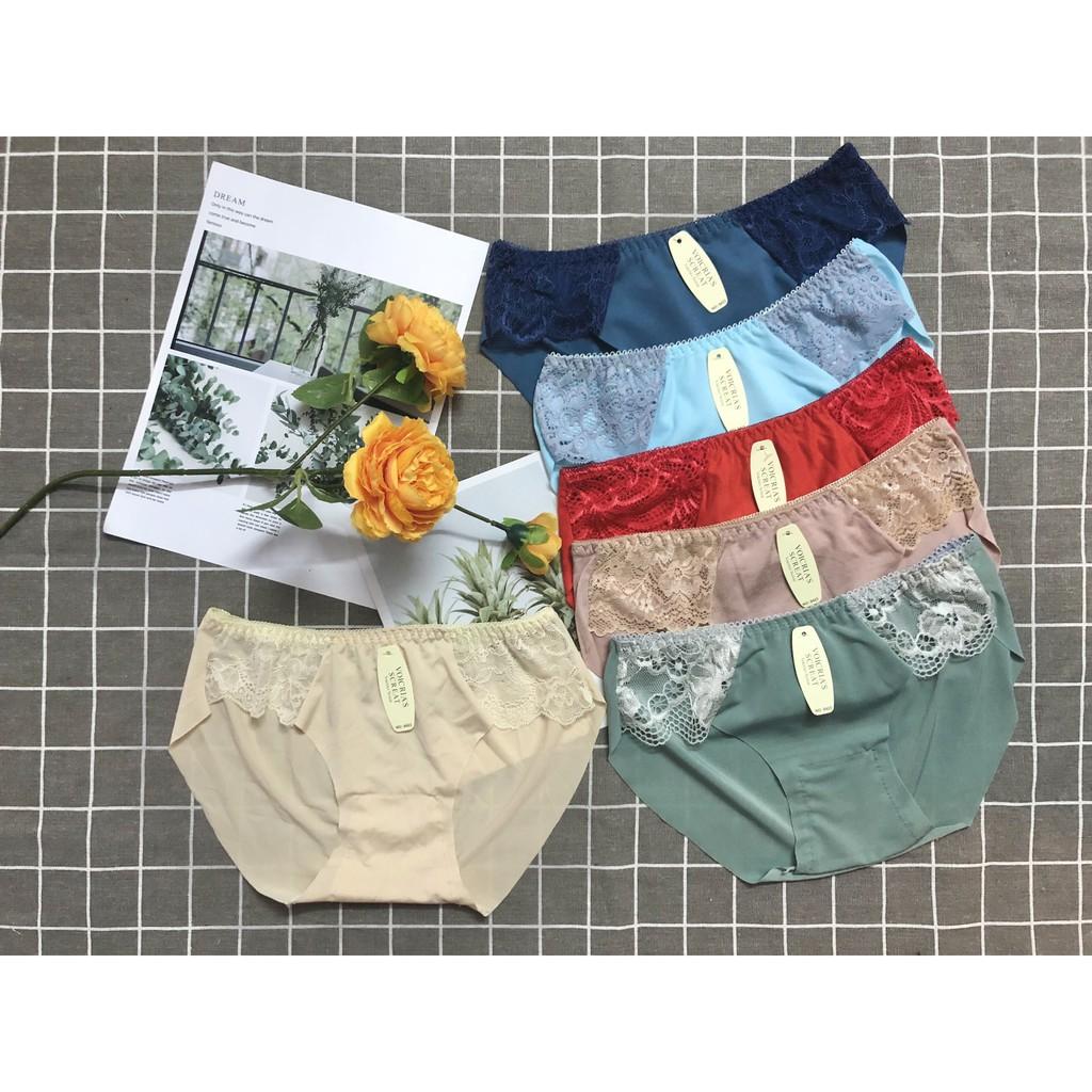 Combo 5 quần lót su lụa sữa cạp phối ren cao cấp