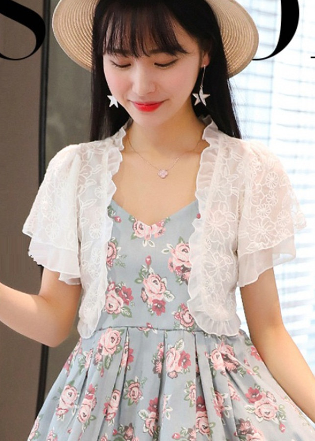 Áo khoác ren tà ngắn 08 C009