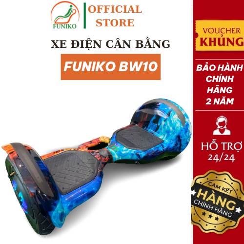 Xe cân bằng điện cao cấp Funiko BW10,10 inch Xe điện cân bằng kết nối Bluetooth,đèn Led cao cấp.