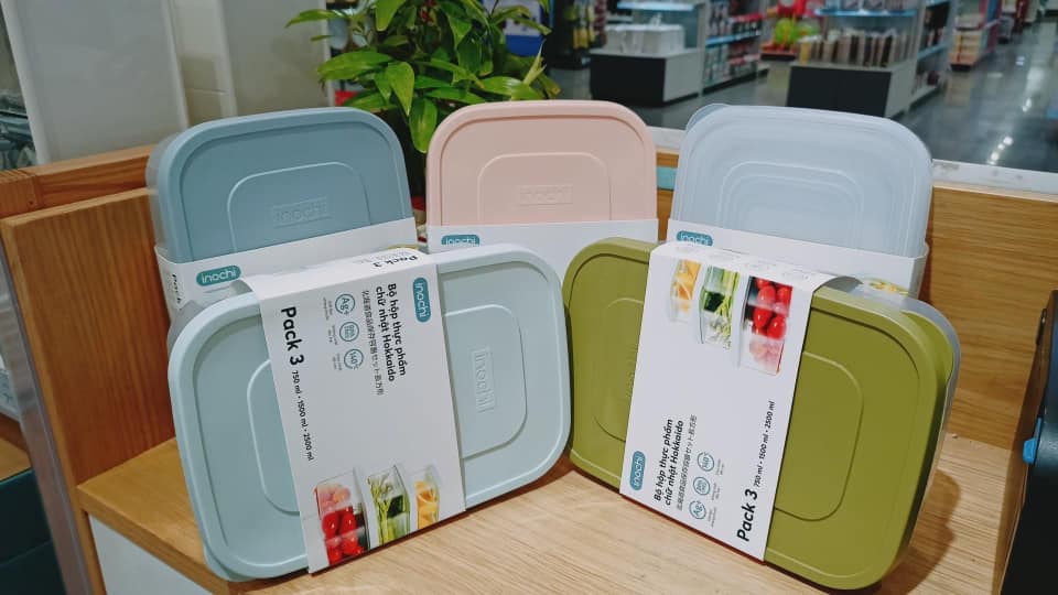 Bộ 6 hộp đựng thực phẩm chữ nhật Inochi Hokkaido