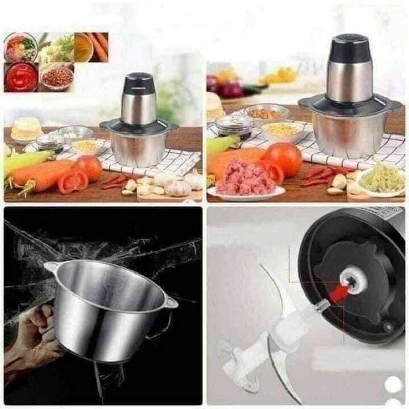 Máy xay thịt đa năng công suất 200W xay nhuyễn nhiều loại thực phẩm nhấn nút theo mức độ nhu cầu