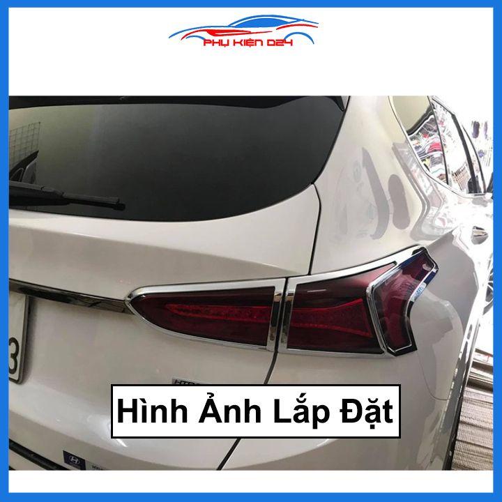 Ốp viền đèn pha hậu mạ crom Santafe 2019-2020 chống trầy trang trí bảo vệ xe