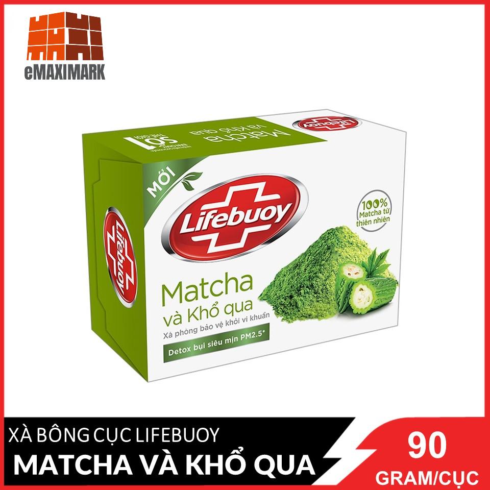 Xà bông cục Lifebuoy Bảo vệ khỏi vi khuẩn Matcha và Khổ qua (Xanh lá) 90g