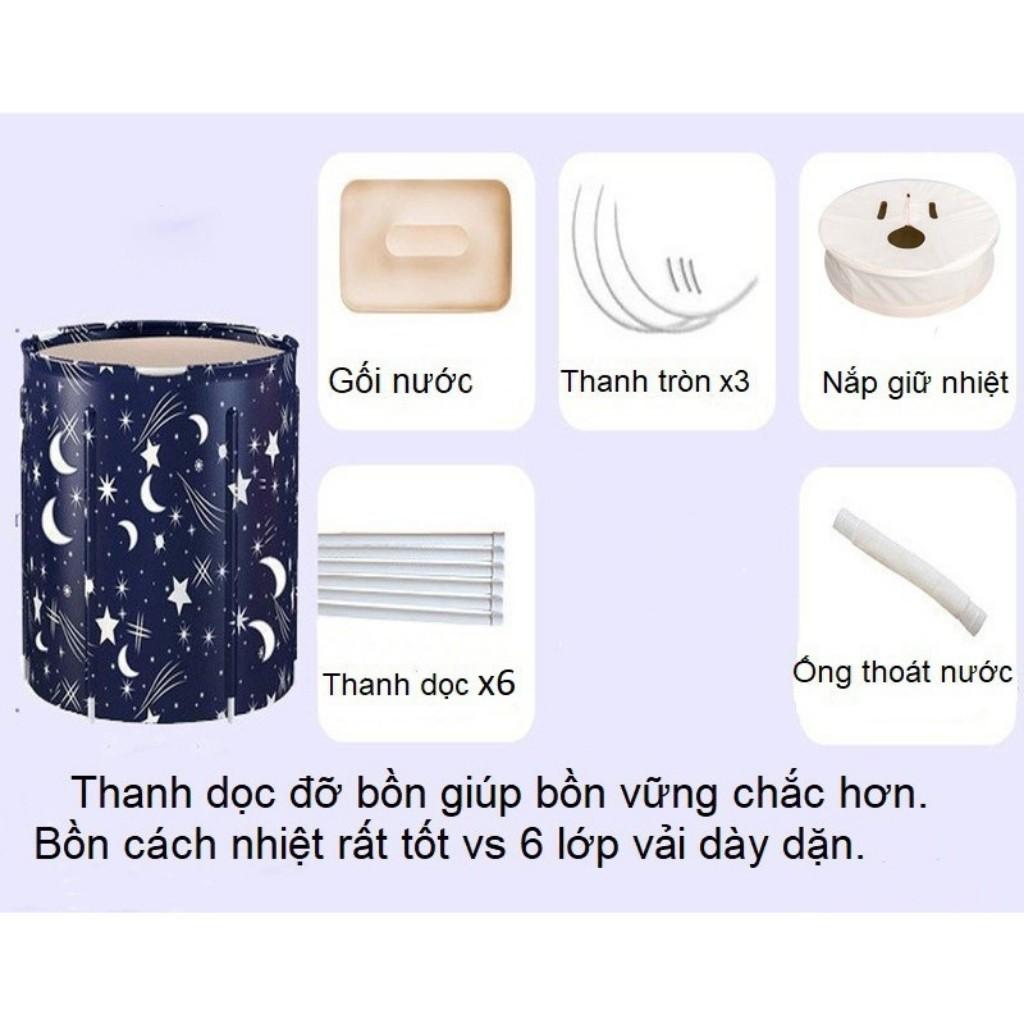 Bồn Tắm Gấp Gọn 6 Lớp Cao Cấp Cách Nhiệt 4 Giờ, Chống Thấm Tốt - Bảo Hành 12 Tháng