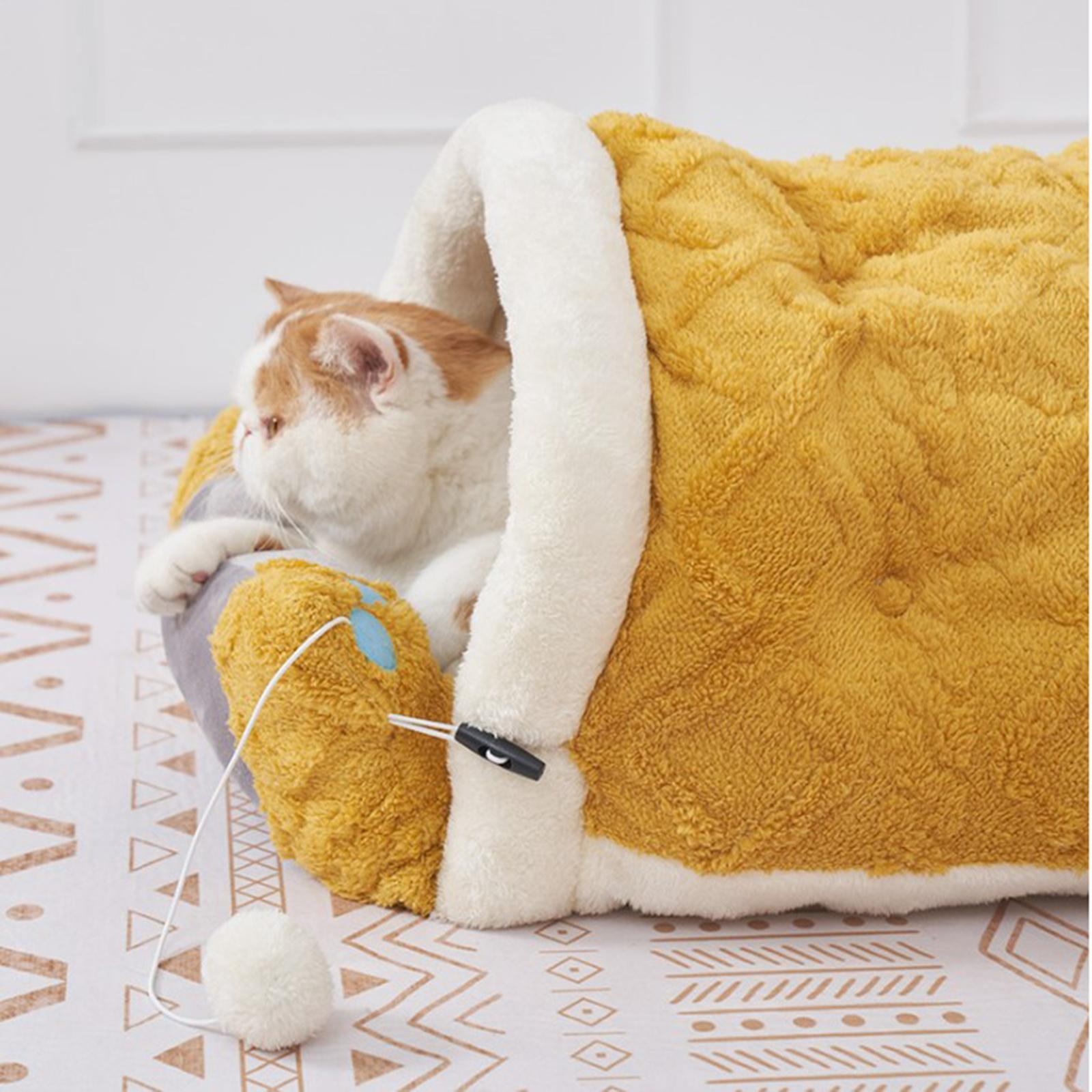 Cave Pet Dog Bed with Interactive Toy Ball Puppy Cat Warm House