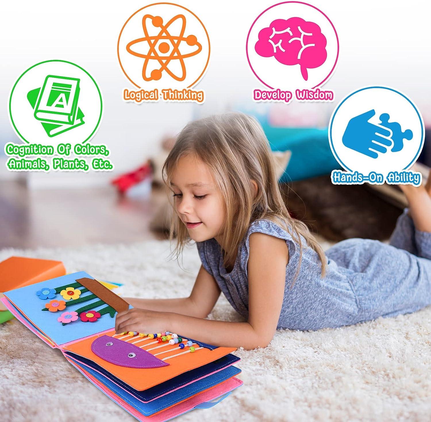 Cuốn sách yên tĩnh, đồ chơi cảm giác 3D, đồ chơi Montessori, Montessori Sách yên tĩnh, Học đồ chơi kỹ năng sống cho bé gái 1 2 3 3