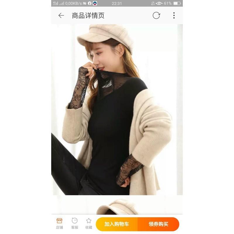 Áo Giữ Nhiệt Lót Lông Phối Cổ Ren Siêu Đẹp Siêu Ấm