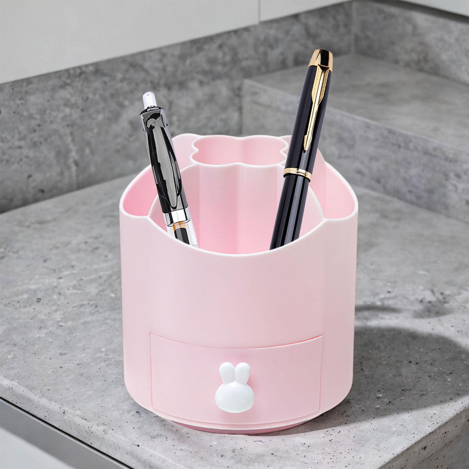 360 Degree Rotating Pencil Pen Holder Desktop Stationery Organizer Storage Box Desktop Storage Organizer for Card Stationery Office Supplies