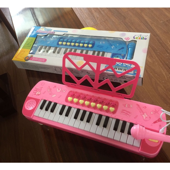 Đàn Piano Kèm Mic Cho Bé Chuẩn Âm Có Đèn Và Nhạc Cho Bé Vui Chơi