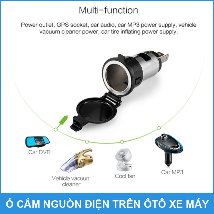 Ổ cắm nguồn điện ôtô xe máy 12V 24V 120W