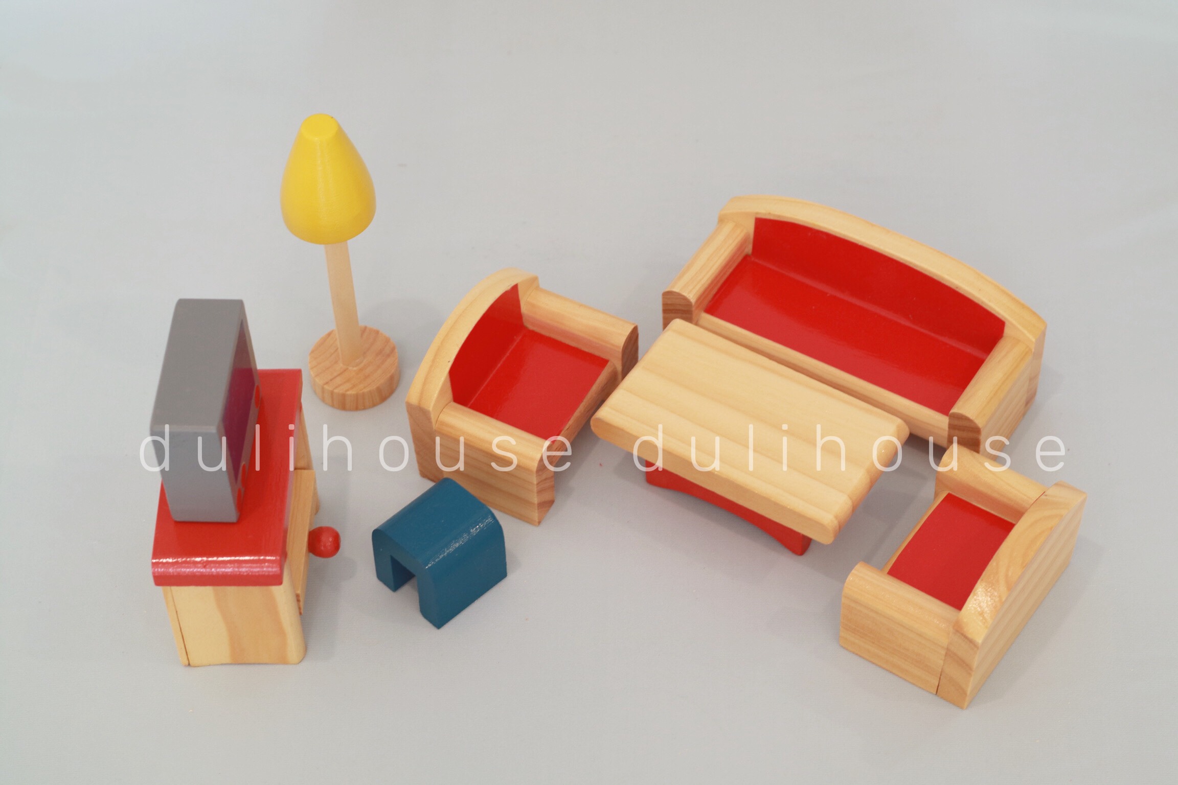 Bộ dụng cụ đồ chơi Gỗ - Phòng Khách - Rèn luyện khả năng sắp xếp và nhận biết đồ dùng cơ bản - Sản xuất tại Việt Nam
