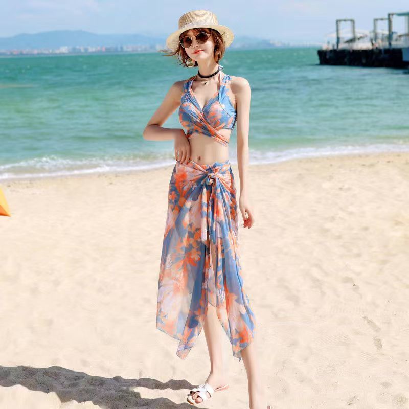 Bikini Kèm Khăn Lưới Thời Trang Tắm Biển