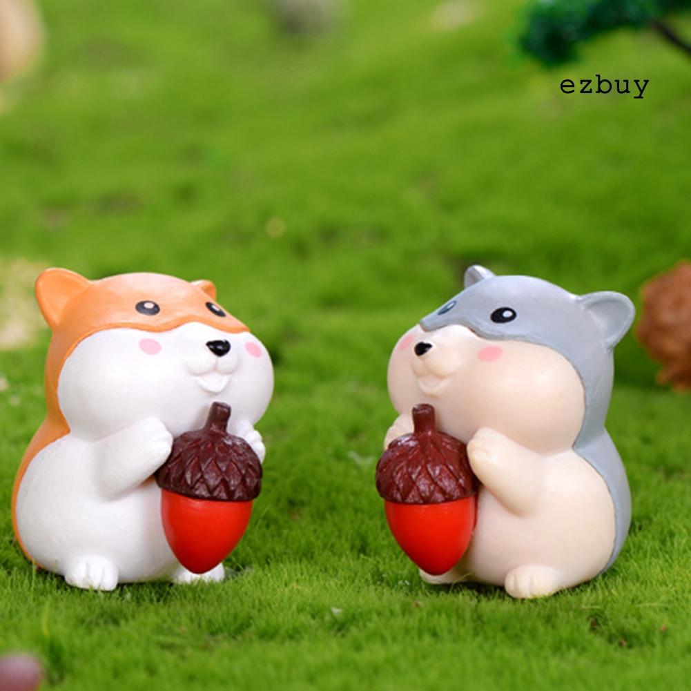 EY-Cute Hamster Eating Carrot Figurine Craft Miniature Bonsai Fairy Garden Decor