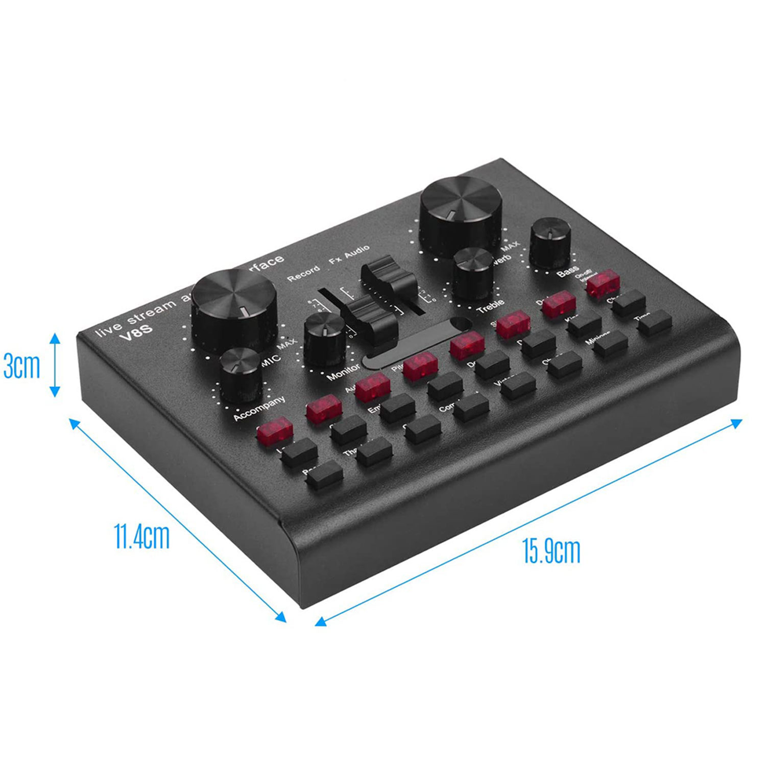 Sound Card Thu Âm Thanh, Livestream, Hát Karaoke Cuvave V8S - Bluetooth Pin Sạc USB Audio Interface Soundcard Auto Tune Hàng Chính Hãng - Kèm Móng Gẩy DreamMaker