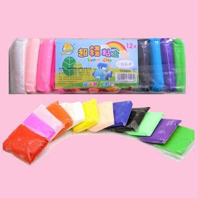 Đất sét nặn soft clay nguyên liệu làm slime 12 gói màu khác nhau