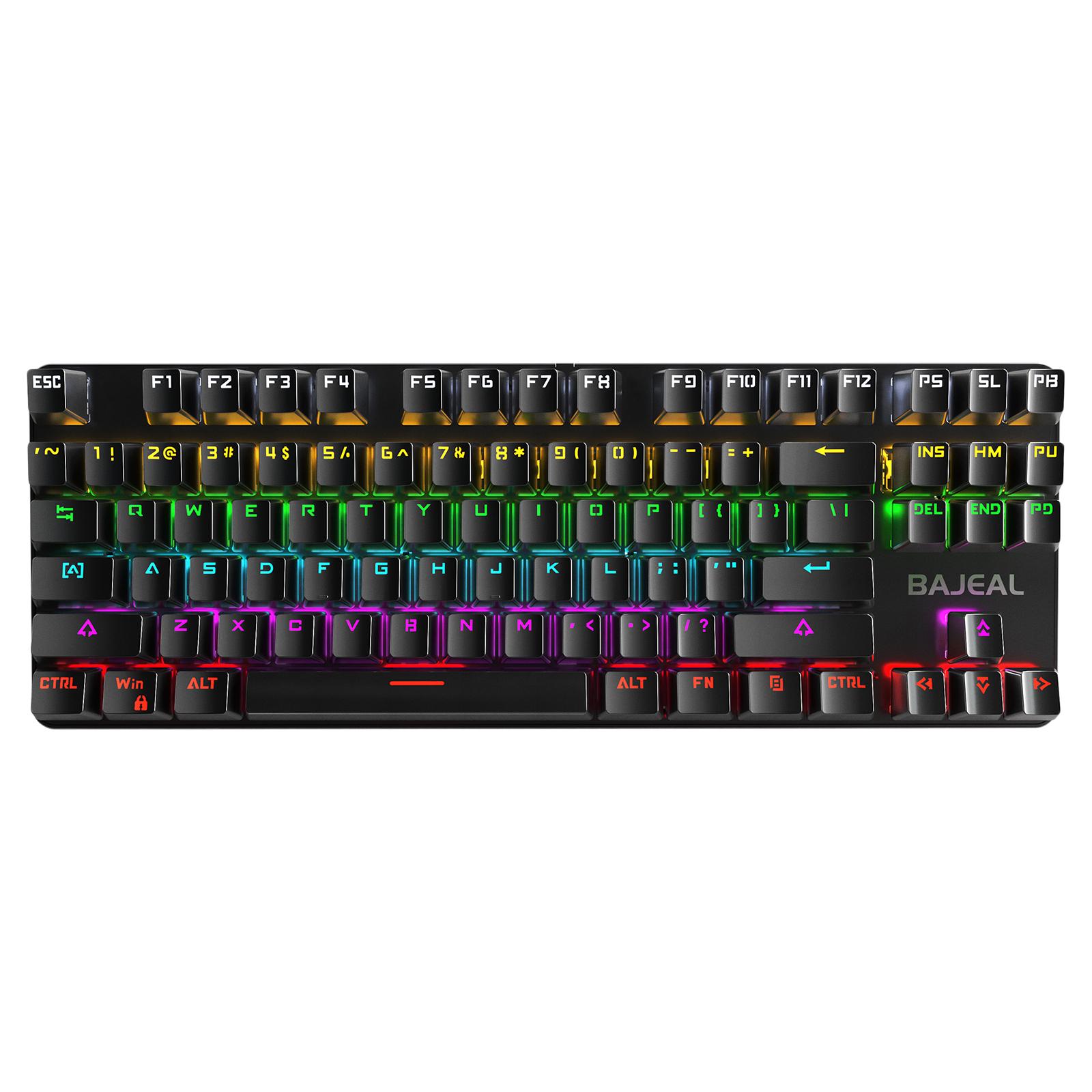 Gaming Mini Compact 87 Keys Wired Mechanical Keyboard Anti-ghosting Backlit for Computer