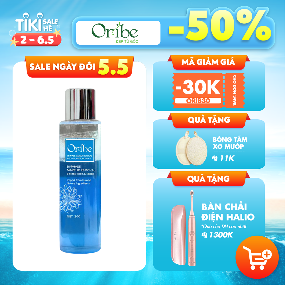 Nước Tẩy Trang Dành Cho Mọi Loại Da Oribe Bi-Phase Makeup Removal 200g