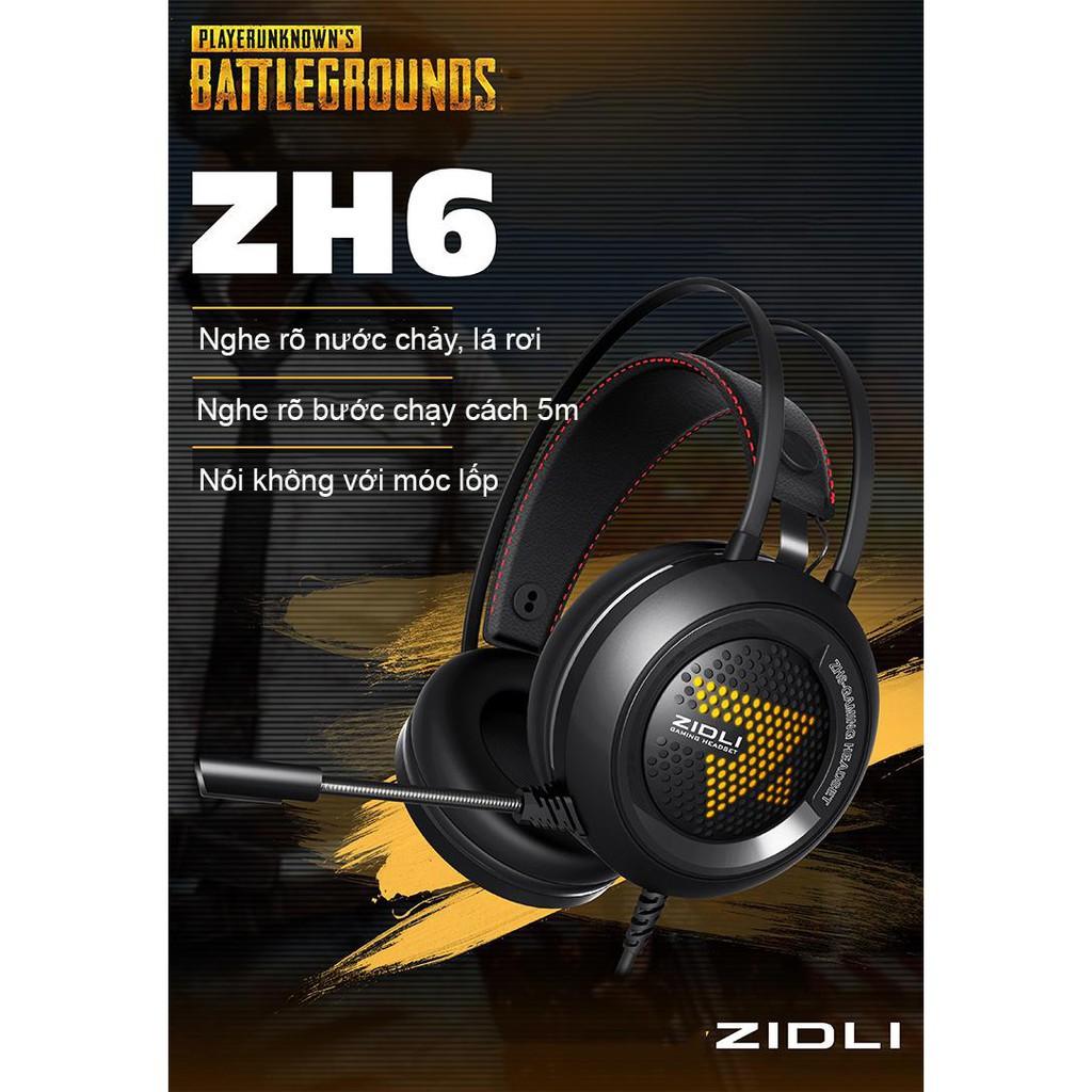 Tai nghe Gaming ZIDLI ZH6 - 3.5mm + USB , LED Rainbow hô hấp đổi màu - Hàng Chính Hãng