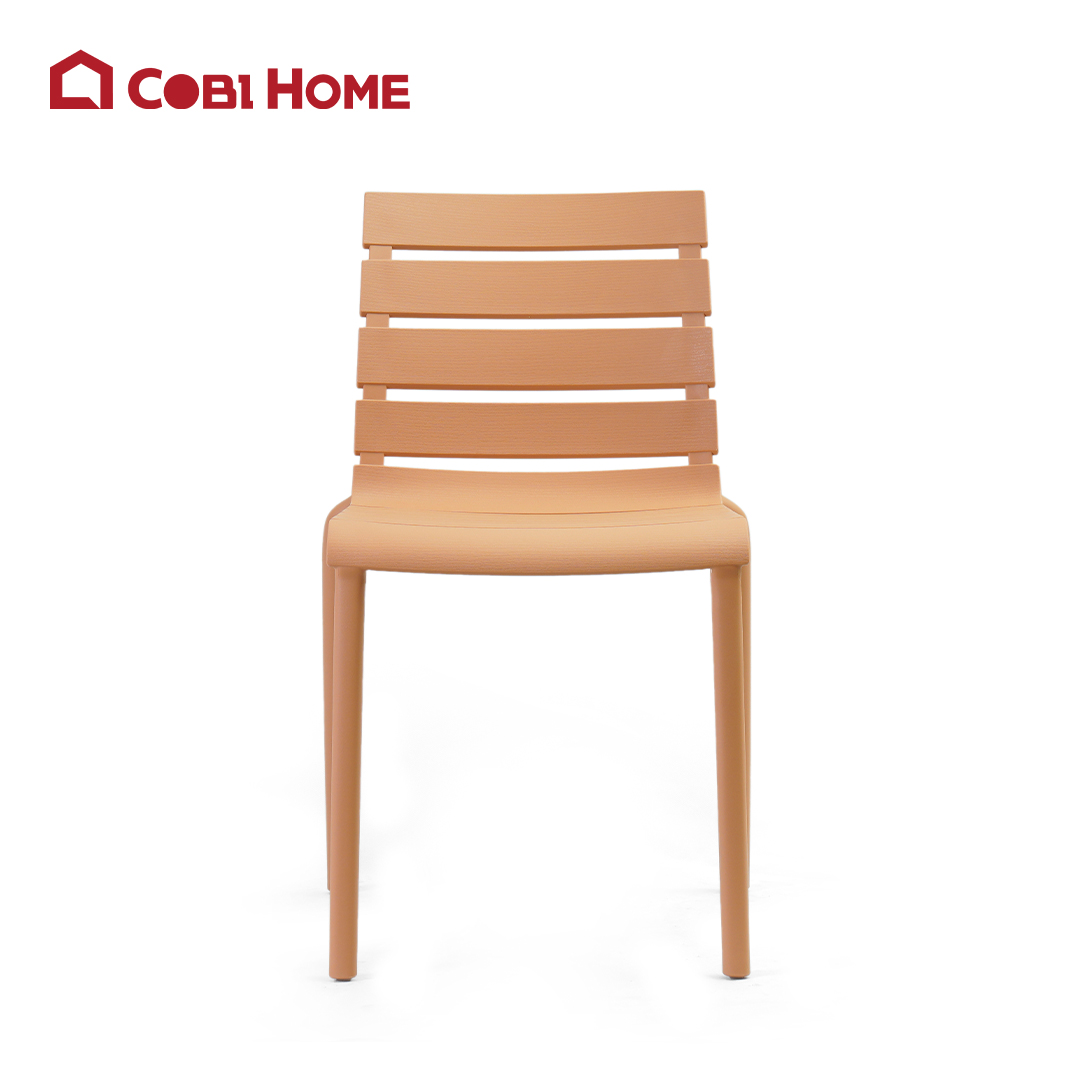 Ghế ăn ngoài trời bằng nhựa cao cấp, đúc nguyên khối, có tựa lưng - Cobihome