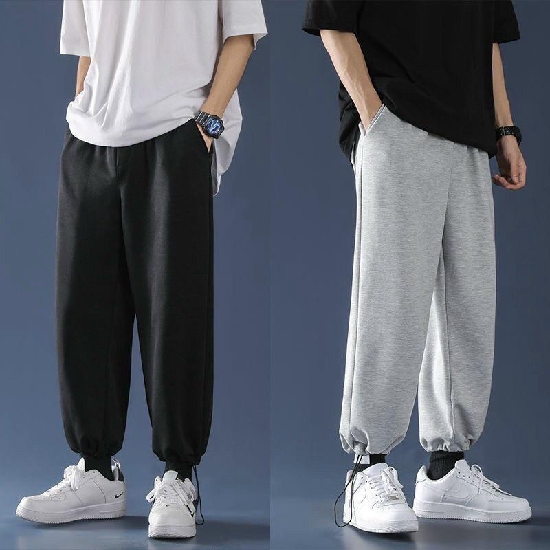 Quần dài ống rộng trơn rút gấu mặc 2 kiểu suông jogger chất nỉ cao cấp Basic Unisex nam nữ mặc nhà đi học chơi du lịch