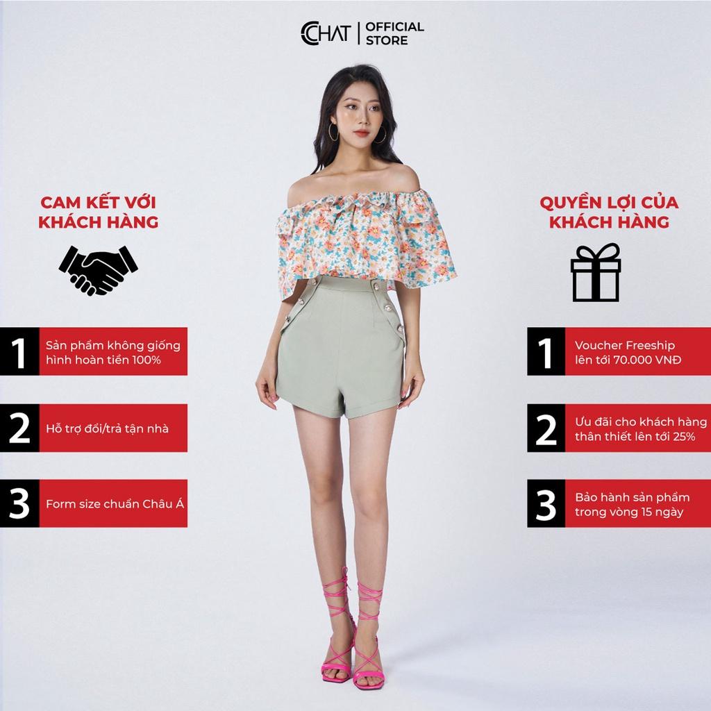 Quần Đùi Nữ CCHAT Chất Tuytsi Cao Cấp Dáng Chữ A Phong Cách Trẻ Trung Thanh Lịch 12ONS2015AT