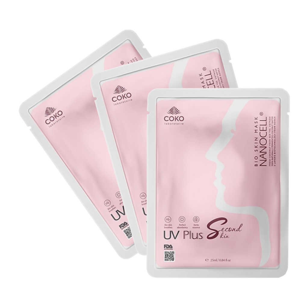 Set 3 Mặt Nạ Da Sinh Học Trắng Da Hỗ Trợ Chống Nắng UV-plus Bio Skin Nanocell Mask