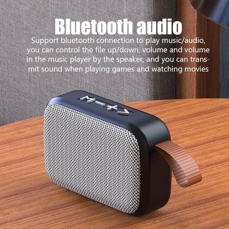 Fabric Mini Loa Bluetooth Kết nối không dây di động Stereo Audio Stereo Hỗ trợ TF Thẻ có thể tìm kiếm các đài phát thanh Màu sắc: màu xanh lam