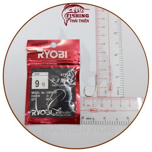 Lưỡi câu cá Ryobi không thể thiếu cho cần thủ, thuộc dòng lưỡi chân vuông ko khoen tròn.lưỡi dầy và làm bằng thép carbon