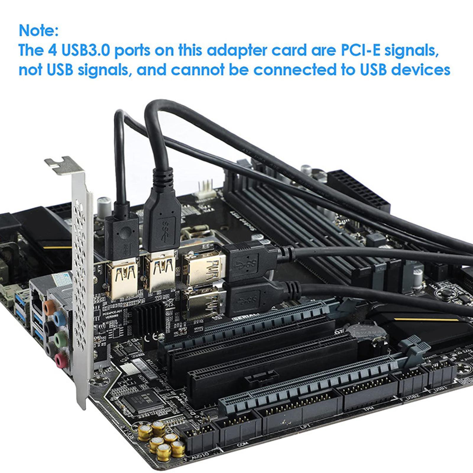 PCI- USB 3.0 Extender Card Expansion Black Yellow