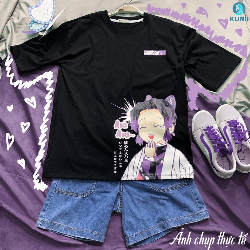 (SALE 50%) (Ảnh thật) Áo Thun Điệp - Kochou Shinobu (Kimetsu no Yaiba) Unisex