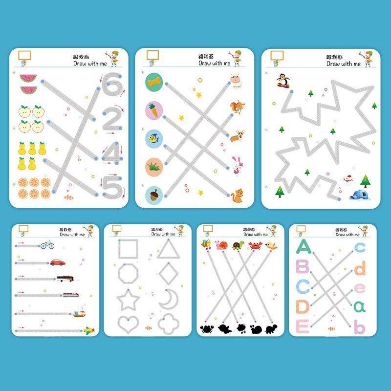 Đồ chơi giáo dục Tập tô vẽ thông minh xóa được kèm bút dạ - Giáo dục toàn diện Montessori