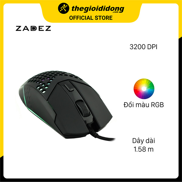 Chuột Gaming Zadez G151M Đen - Hàng chính hãng