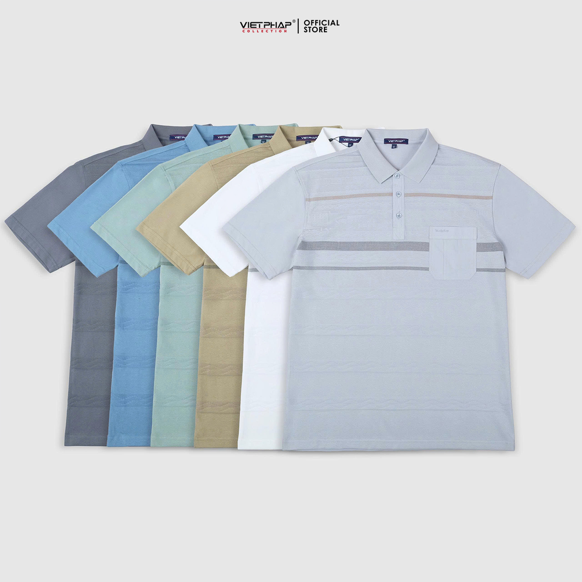 Áo Polo Nam VIỆT PHÁP Form Luxury - Thun Dệt Kim, lịch lãm, sang trọng 3314