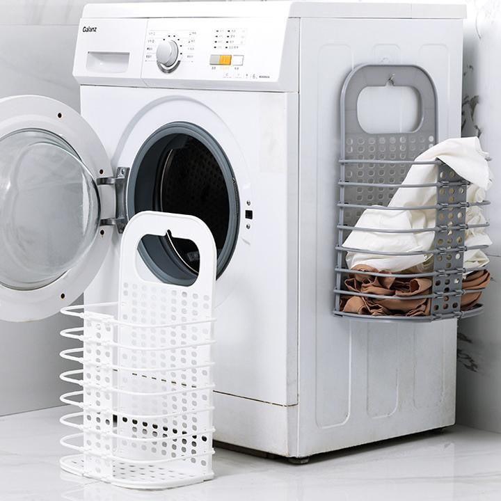 Giỏ Nhựa Đựng Quần Áo Và Đồ Dùng Sinh Hoạt Treo Tường Có Thể Gấp + Tặng Kèm Móc Dán Tường 3D Siêu Kute