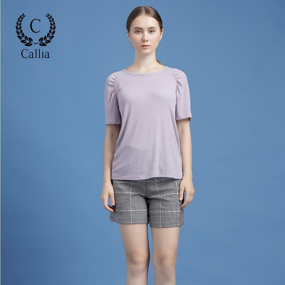 Áo thun cổ tròn nữ Callia Rosa tee tay lửng