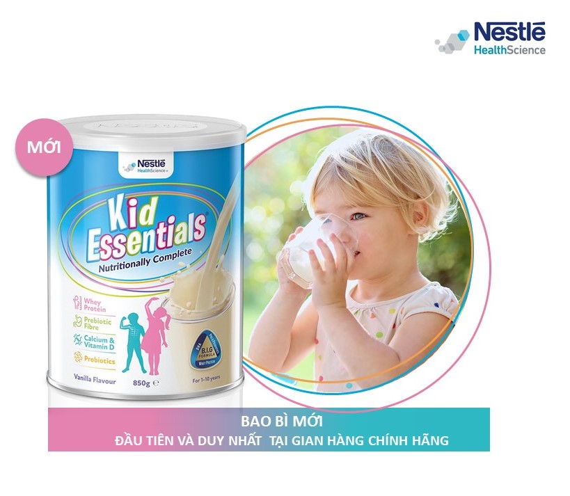 Sữa Kid Essentials Dành Cho Trẻ Biếng Ăn Chậm Tăng Cân từ 1 đến 10 tuổi 800g