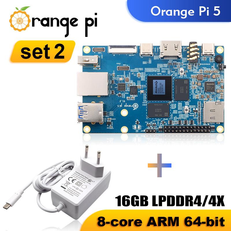 Orange PI 5 16GB Nguồn điện RK3588S Máy tính đơn Module Mô -đun bên ngoài WiFi BT SSD Orange PI5 Demo Demo Development