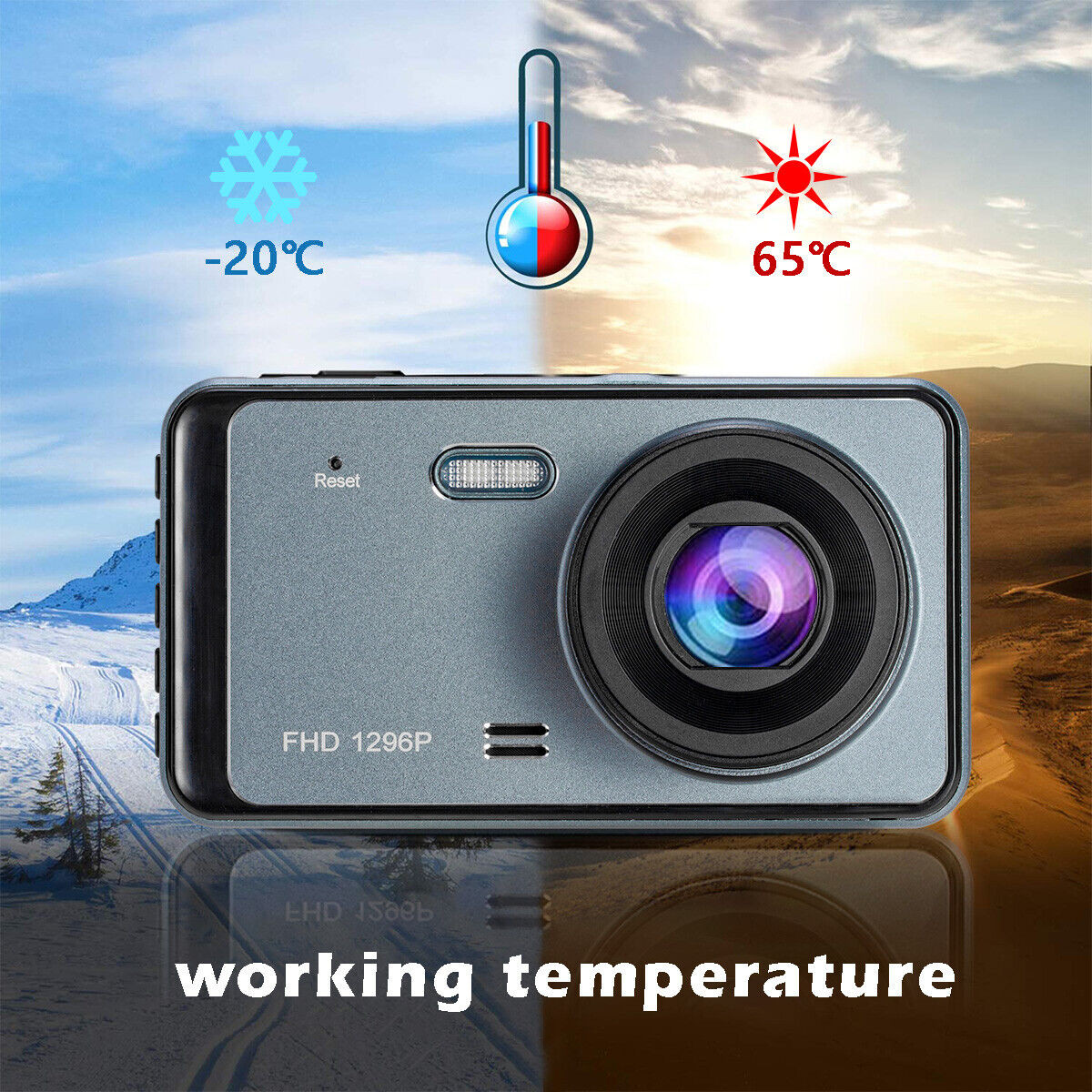 Camera Hành Trình Ô Tô Cao Cấp Màn Hình Cảm Ứng V-95 Full HD 1296P, Camera WiFi Kết Nối Điện Thoại Dual Lens - Hàng Chính Hãng