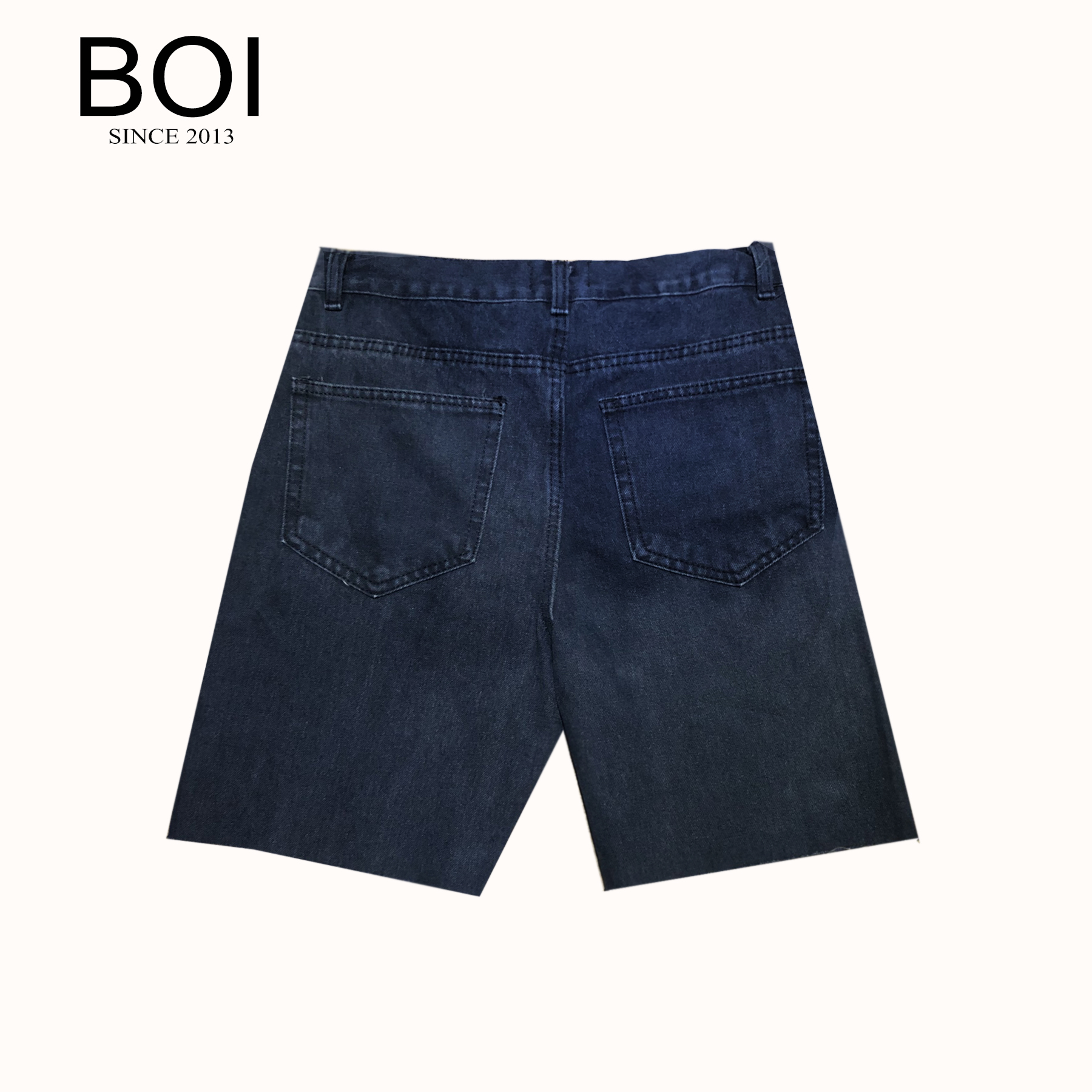 Quần Short Jean Đen Lai Tua