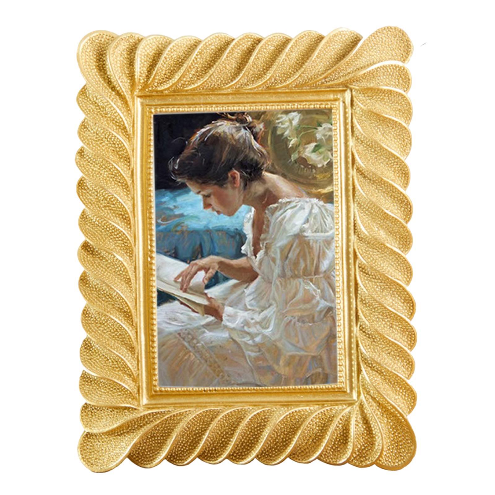 Carved Picture Holder Luxury Resin Photo Display Frame for Home