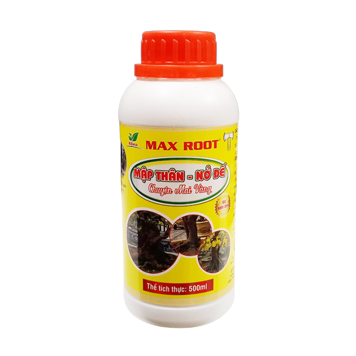 Phân bón max root giúp mập thân nở đế mai, bộ rễ phát triển, lá xanh dày cho cây mai vàng 500ml