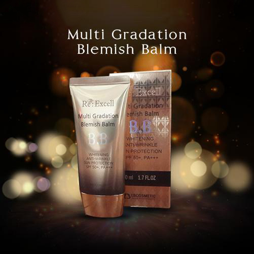 BBCream Re:Excell 4 in1 Hàn Quốc Multi Gradation Blemish Balm R&amp;B kem nền, kem lót trang điểm, che phủ khuyết điểm, chống nắng, bật tone da sáng mịn tự nhiên, không bí bết, không lộ vân kem, 50ml