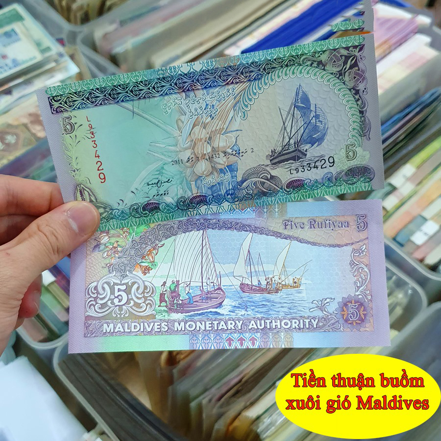 Tiền thuận buồm xuôi gió Maldives phong thủy bình an - tặng kèm 1 bao lì xì - The Merrick Mint