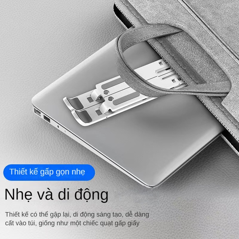 Giá Đỡ Laptop Hợp Kim Nhôm Cao Cấp Có Thể Gấp Gọn - Đế Tản Nhiệt Laptop - Macbook, Máy Tính Xách Tay - 07 Vị Trí Điều Chỉnh Góc Độ - Hàng Chính Hãng