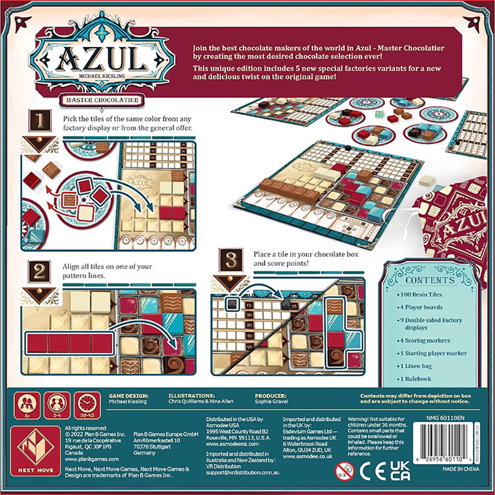 Bộ trò chơi Board Game Azul Master Chocolatier  - Craft the Ultimate Chocolate Selection! 