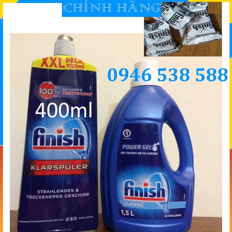 Combo Gel xà phòng rửa bát Finish Gel 1.5L+Nước làm bóng Finish 400ml Tặng 3 viên Finish