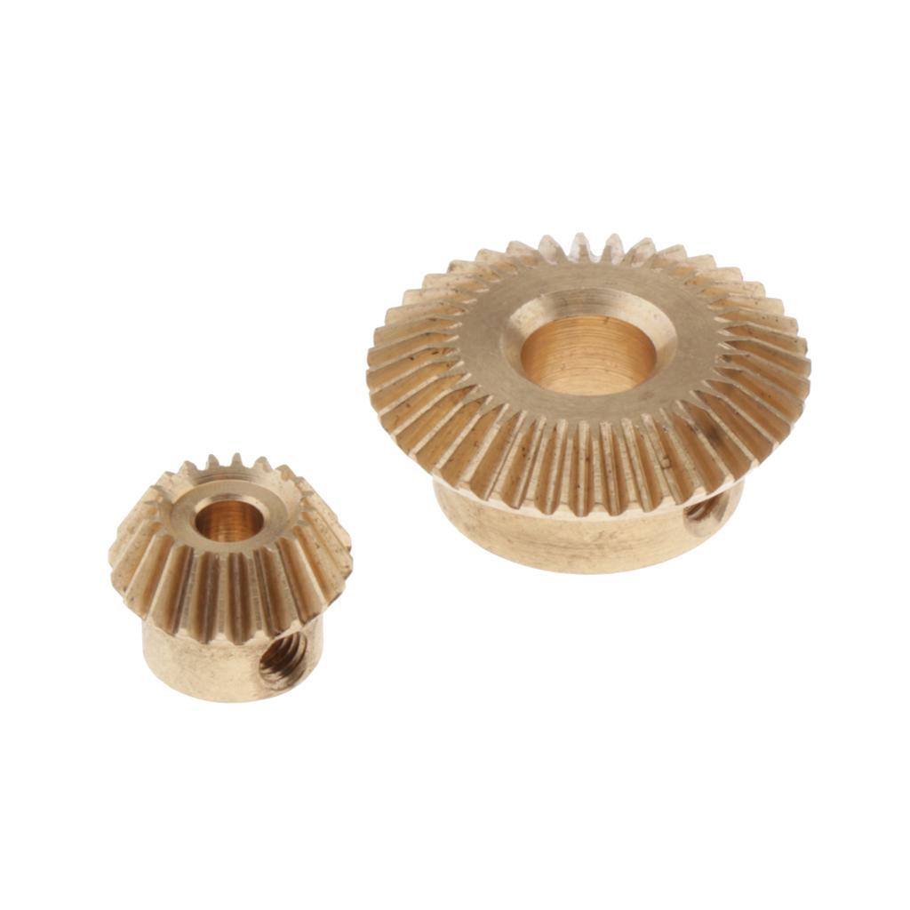 2set/ 4pcs 0.5 Modulus Brass Bevel Gear 20 40Tooth 3 6mm Diameter Inner Hole