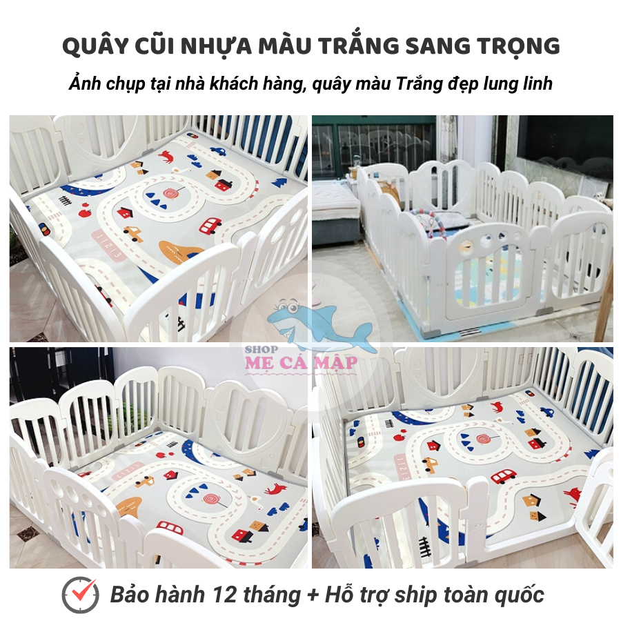 Quây cũi nhựa TẶNG KÈM 100 BÓNG VÀ 1 THẢM, quây cũi nhựa nguyên sinh an toàn