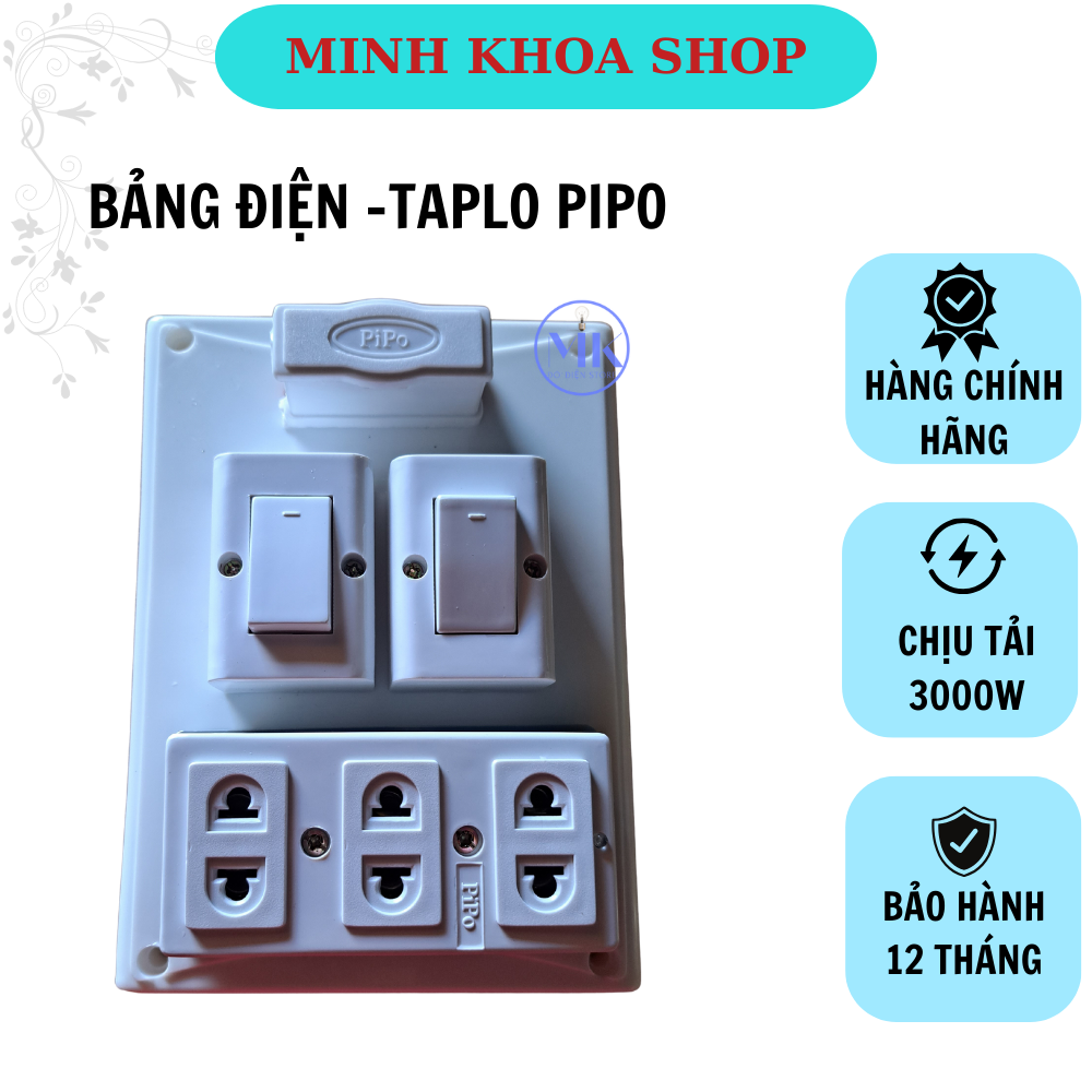 Taplo điện, Bảng Điện Nổi Pn16 PIPO 1,2,3 công tắc, ổ cắm lò xo chống giản